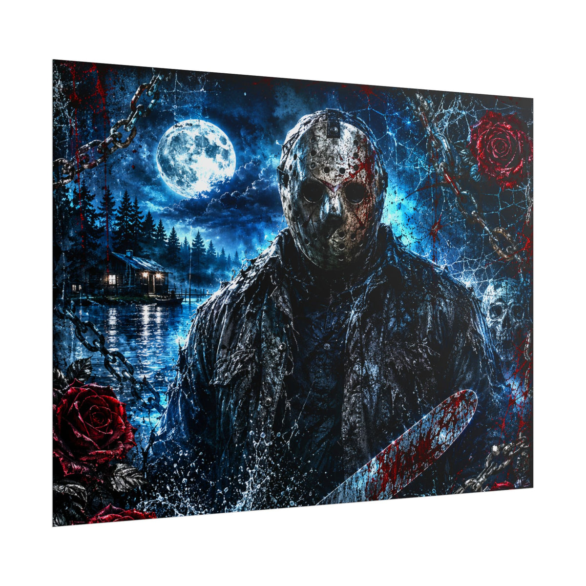 Horror Movie Poster — Jason Voorhees Lake Night Rolled Poster — view 12