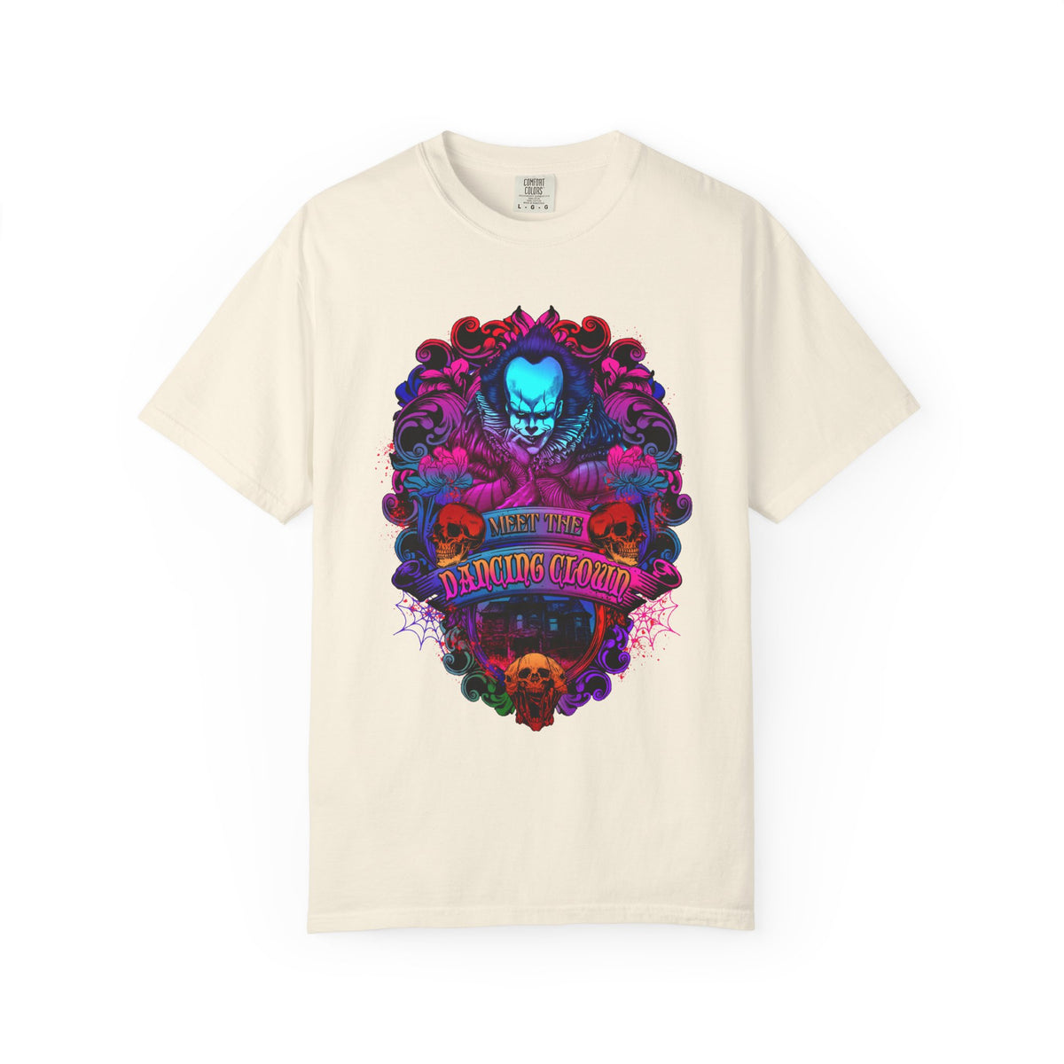 IT Pennywise Clown Skull T-Shirt — Meet The Dancing Clown Neon Horror Graphic Tee