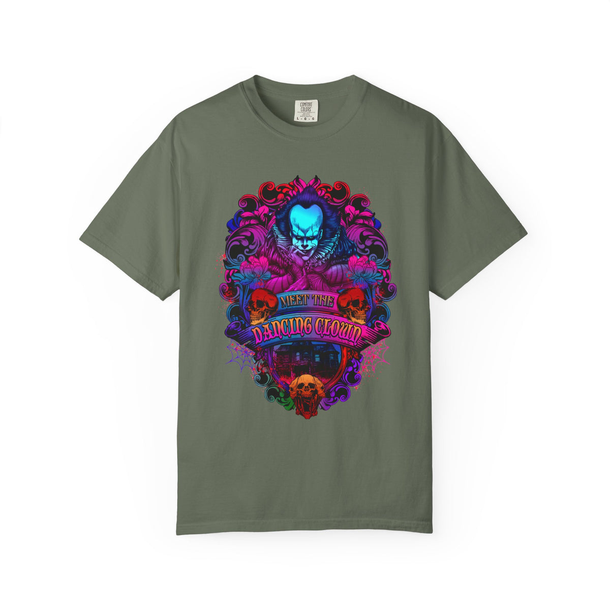 IT Pennywise Clown Skull T-Shirt — Meet The Dancing Clown Neon Horror Graphic Tee