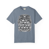 Memento Mori Skull Bouquet T-Shirt | Gothic Skull Stack, Roses