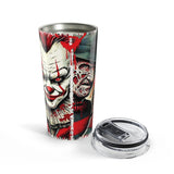 Horror Icons 20oz Tumbler — Pennywise & Jason Split-Face Stainless Travel Cup