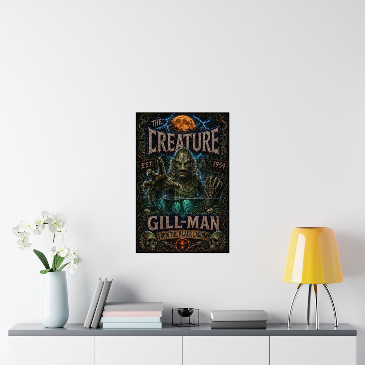The Creature From The Black Lagoon - Gill-Man Vintage Movie Poster (Matte Vertical Poster)