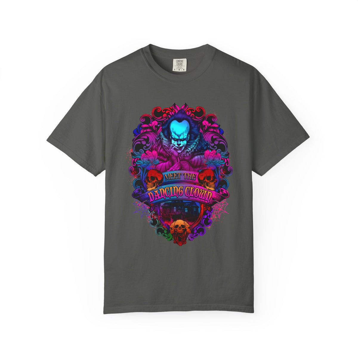 IT Pennywise Clown Skull T-Shirt — Meet The Dancing Clown Neon Horror Graphic Tee