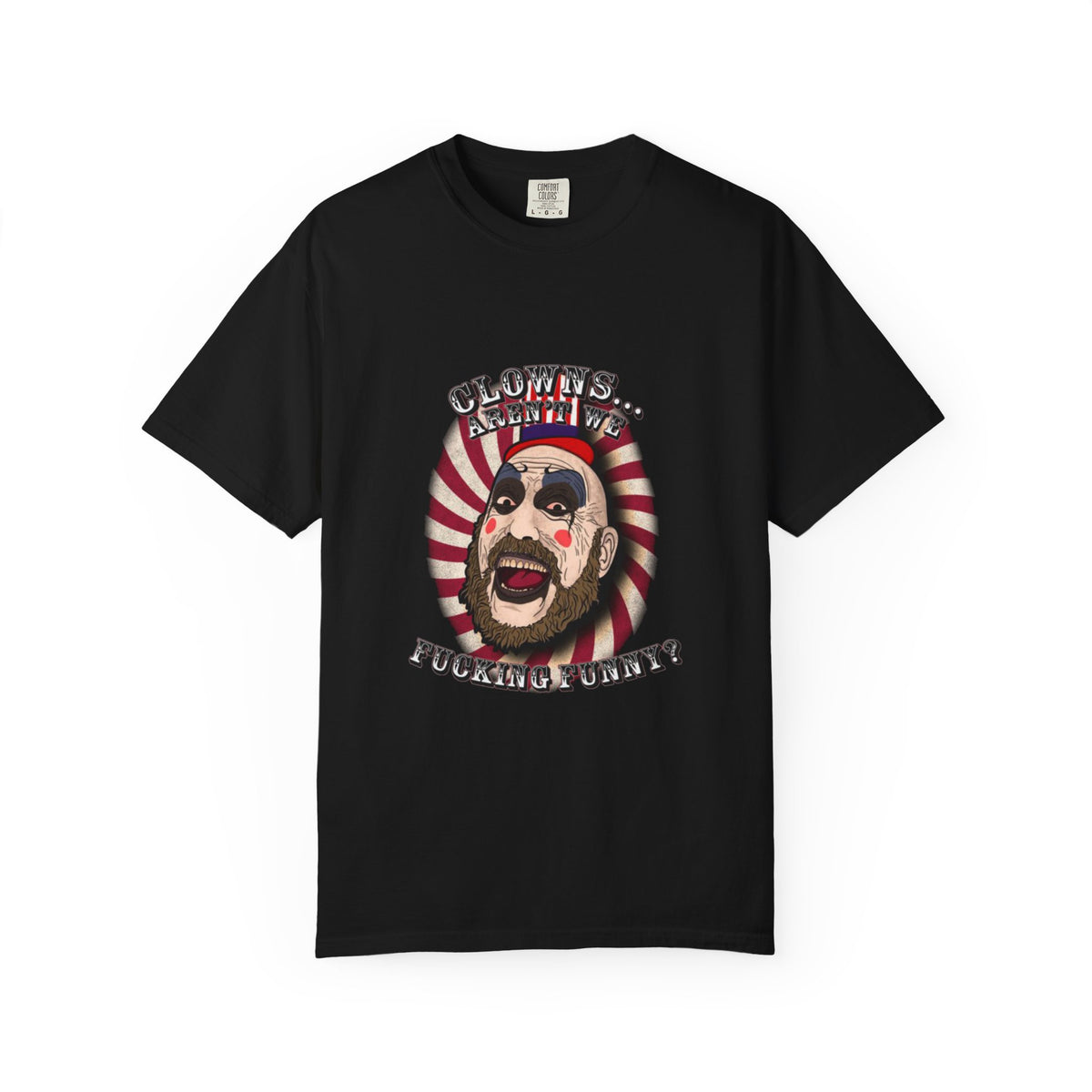 Captain Spaulding Aren't We Funny T-Shirt — Retro Horror Carnival Graphic Tee — view 5