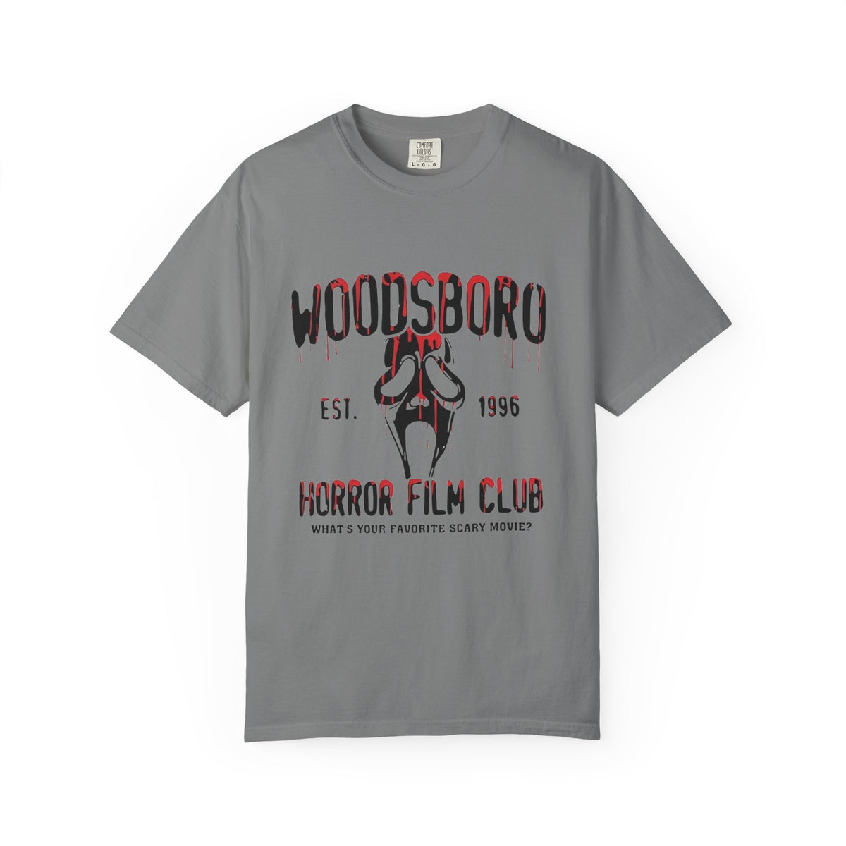 Woodsboro Horror Film Club T-Shirt — Retro Scream Mask Tee (Est. 1996) — view 7