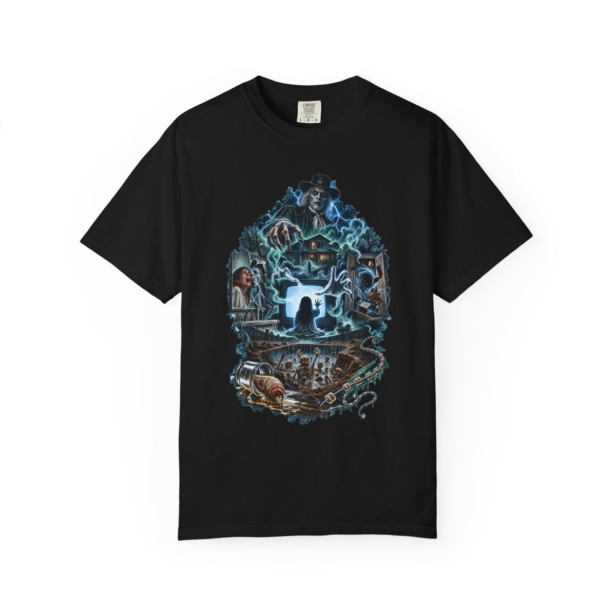 Poltergeist Movie Collage Horror Scene T-Shirt — view 5