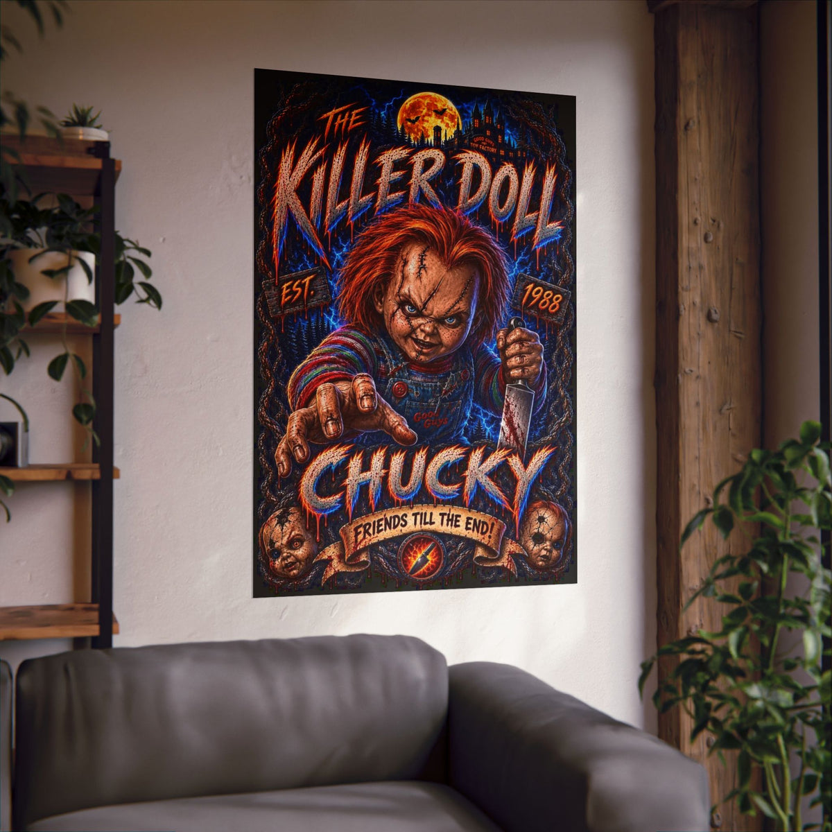 Child's Play Chucky Killer Doll Horror Poster - Matte Vertical Movie Art
