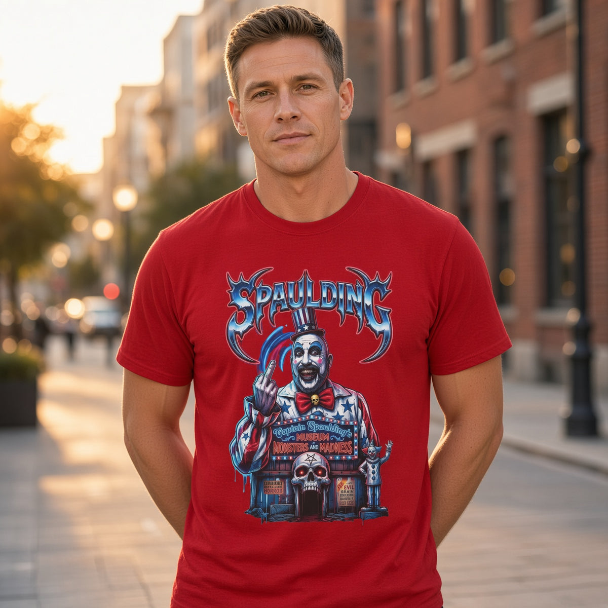 Captain Spaulding Horror T-Shirt — 'Spill the Sin' Graphic Tee Sid Haig