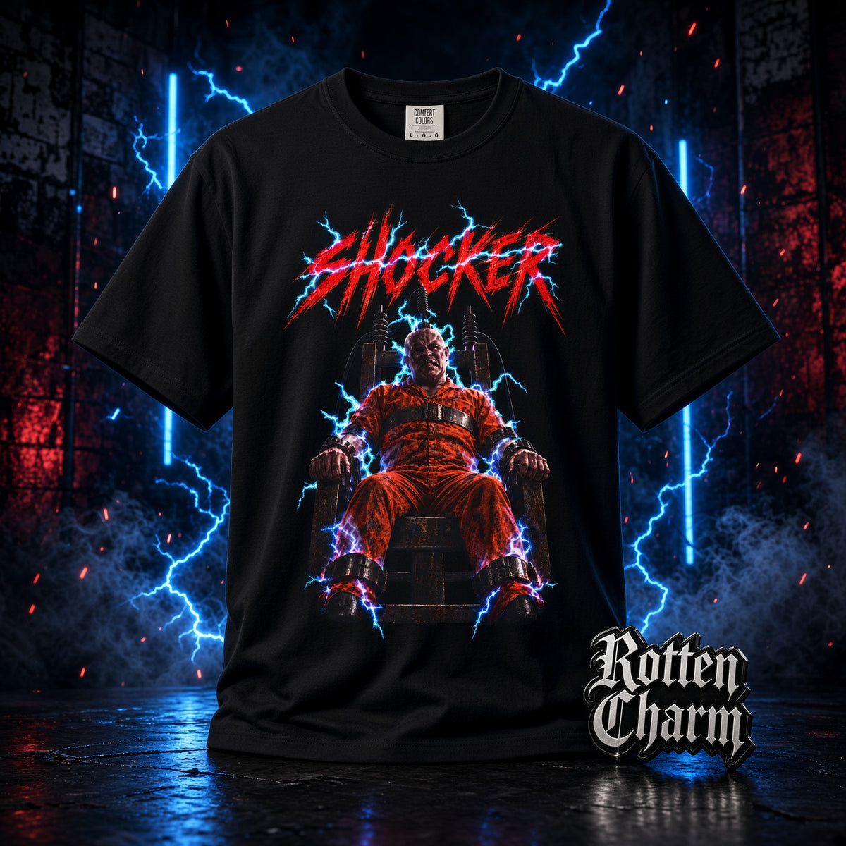 Wes Craven's Shocker Electric Chair Horror Graphic T-Shirt