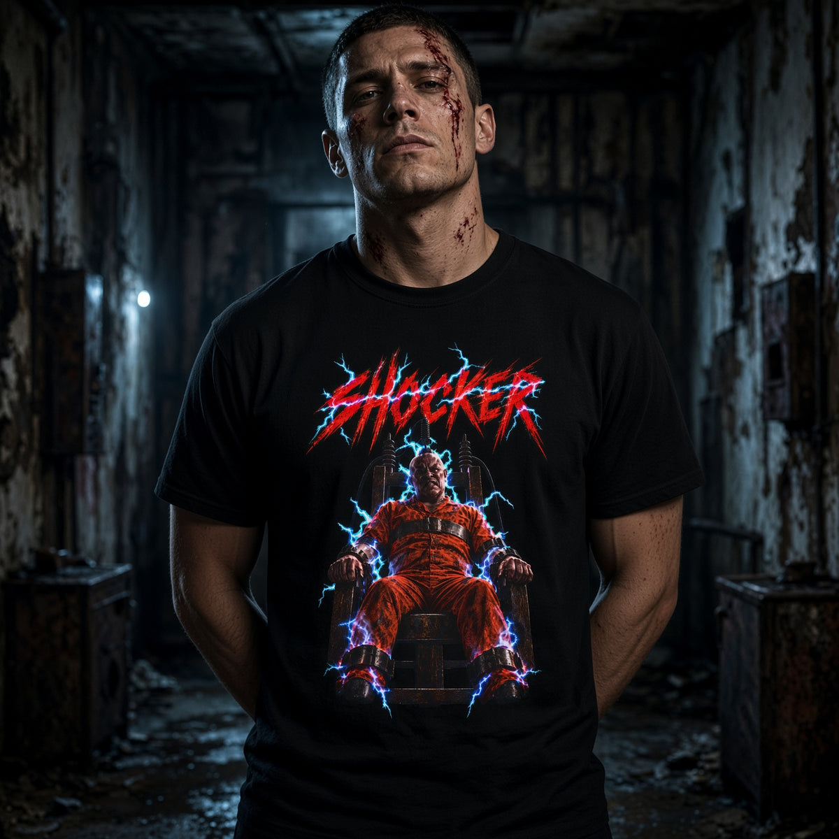 Wes Craven's Shocker Electric Chair Horror Graphic T-Shirt — view 3