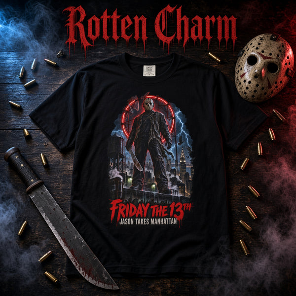 Friday the 13th Jason Takes Manhattan Skyline T-Shirt