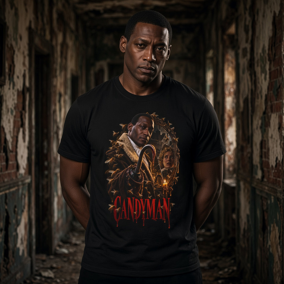 Candyman Movie Graphic T-Shirt — Vintage Poster Design — view 3