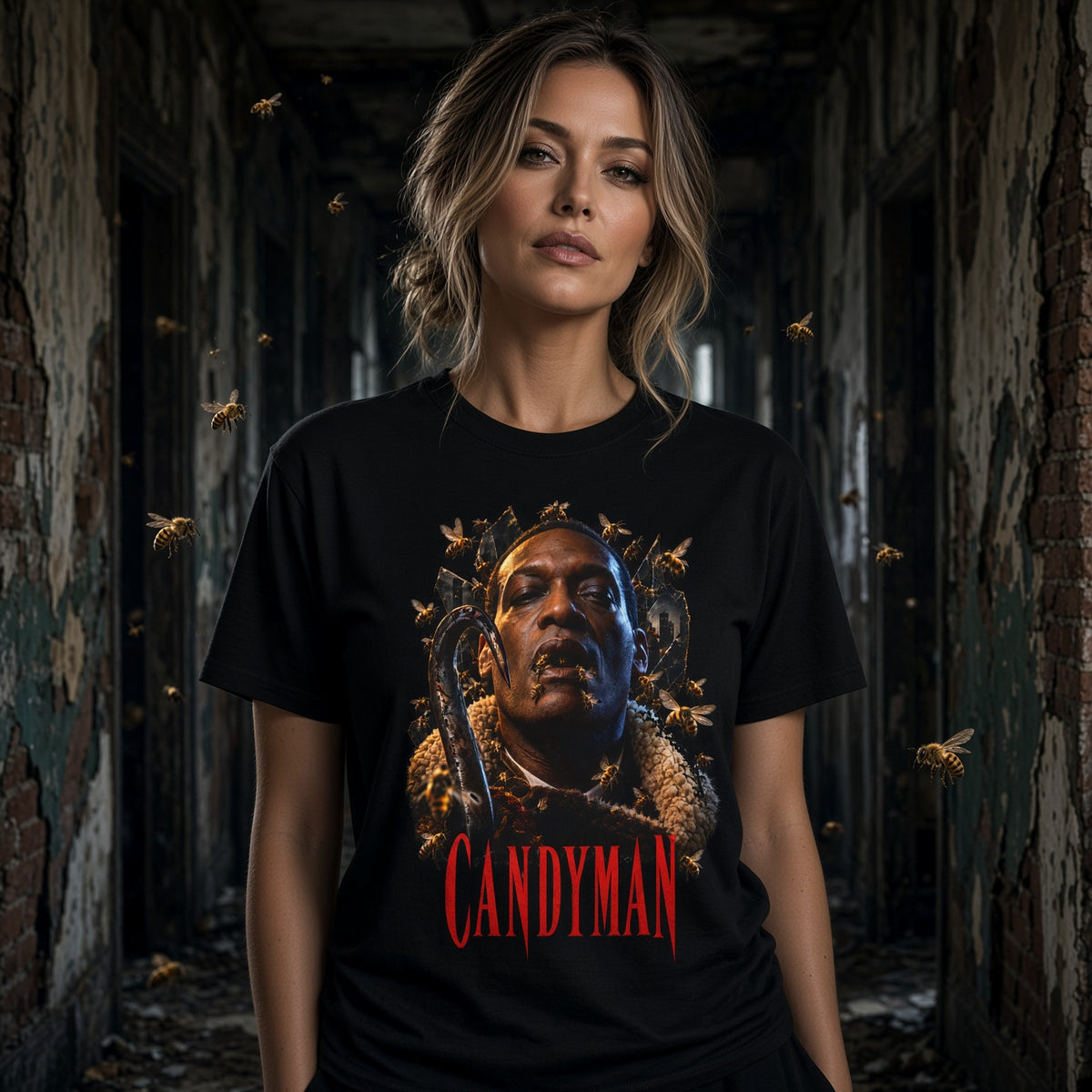 Candyman Portrait T-Shirt — Horror Movie Graphic Tee — view 2