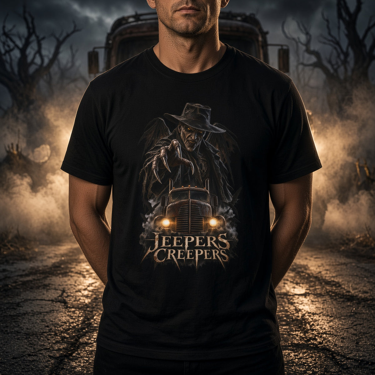 Jeepers Creepers Horror T‑Shirt — Vintage Creeper Graphic Tee — view 3