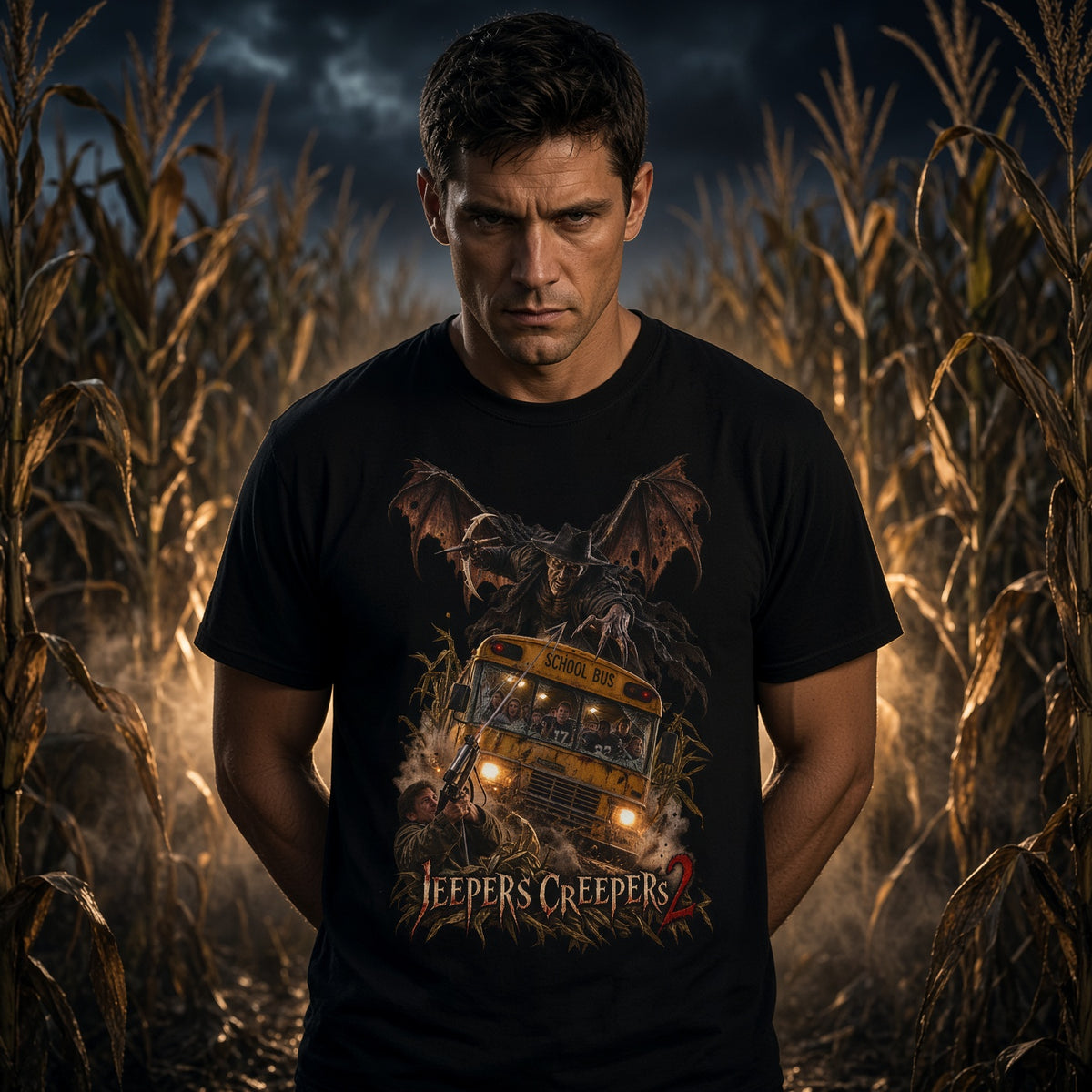 Jeepers Creepers Horror School Bus T-Shirt — view 3