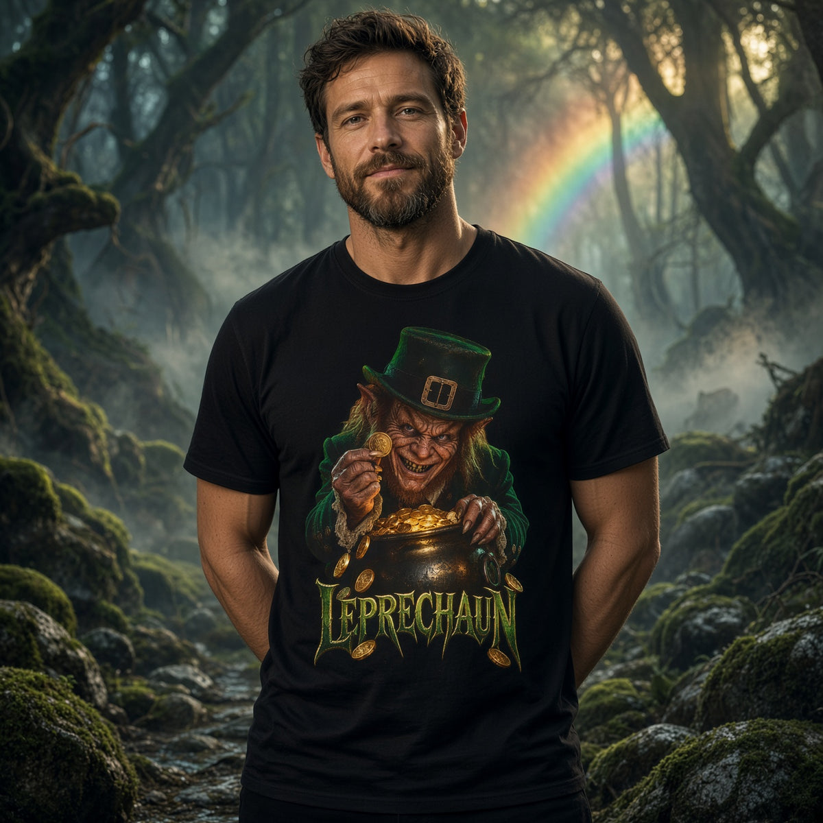 Leprechaun Horror Movie Gold Stash T-Shirt — view 3