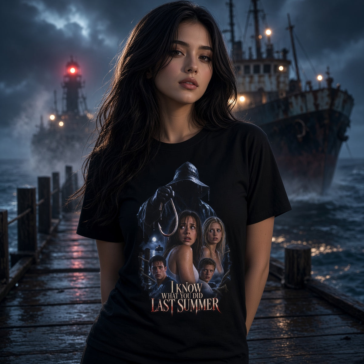 I Know What You Did Last Summer Horror Movie Poster T-Shirt Graphic Tee — view 2