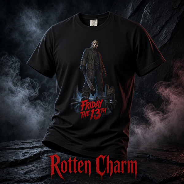 Friday the 13th Jason Voorhees On A Dock Graphic T-Shirt