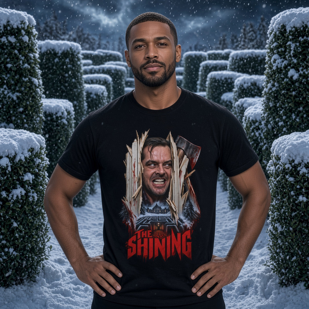 The Shining Horror Movie Face Tee — "The Shining" Inspired Graphic T-Shirt — view 3