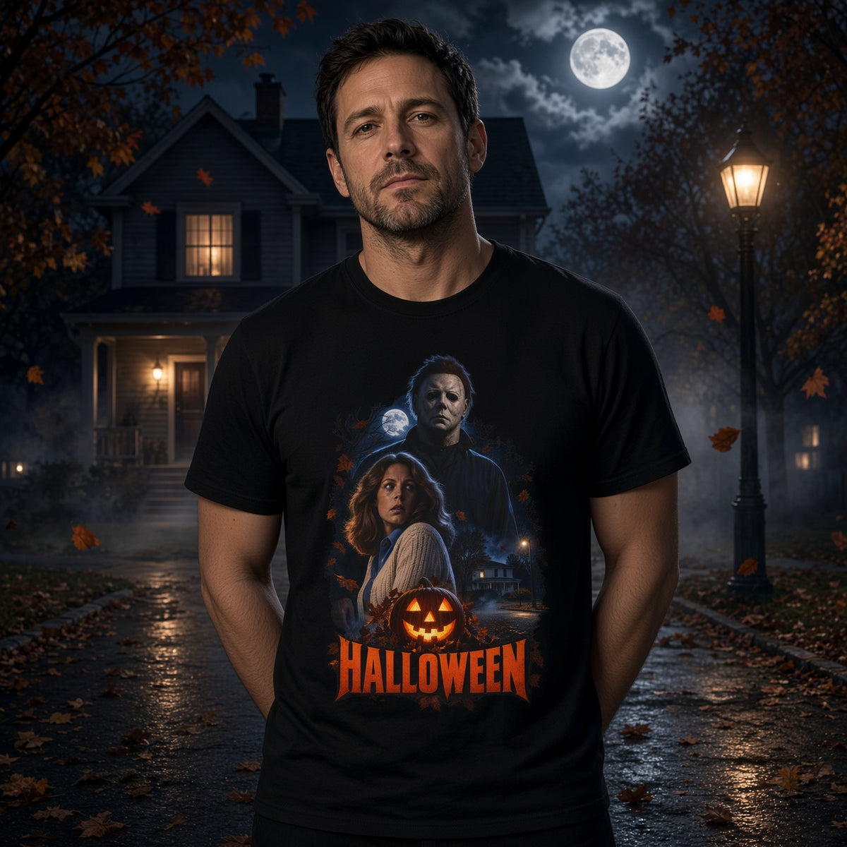 Halloween Horror Movie Poster T-Shirt — view 3
