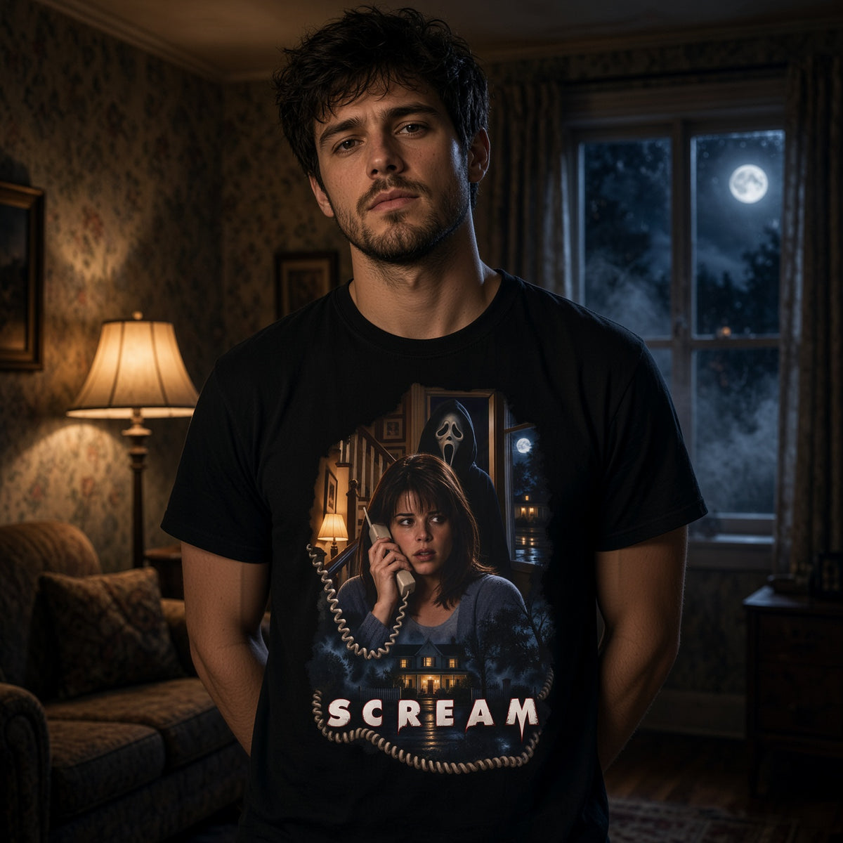 Scream Ghostface Movie Poster T-Shirt — view 3