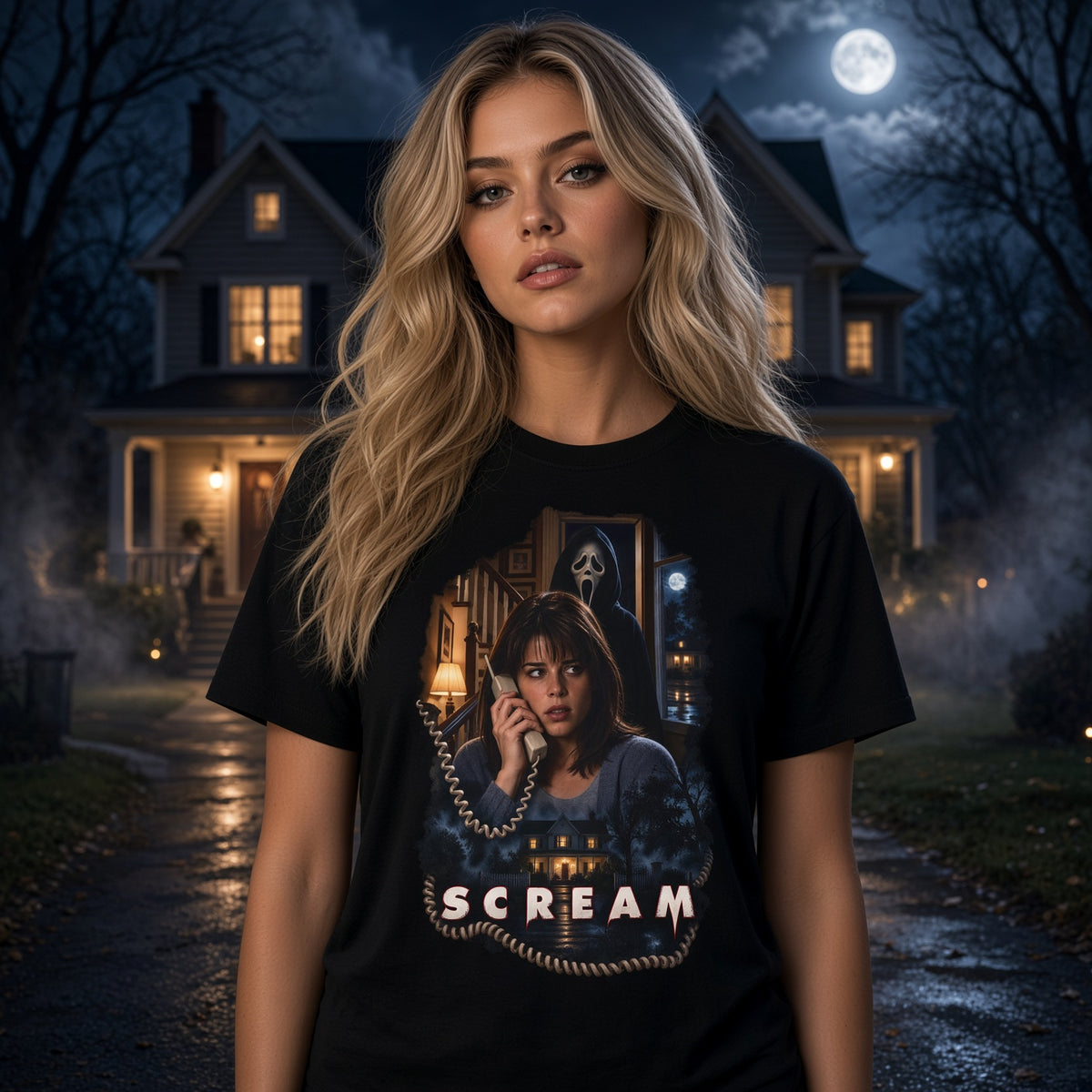 Scream Ghostface Movie Poster T-Shirt — view 2