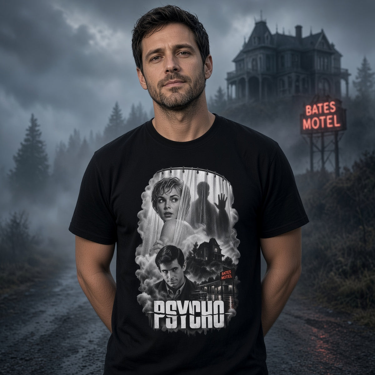 Psycho Vintage Movie Poster T-Shirt — view 3