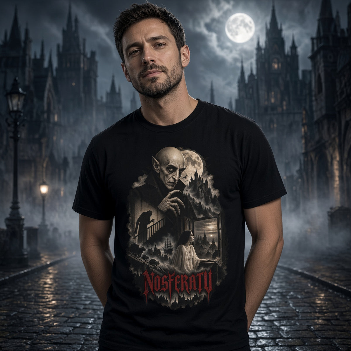 Nosferatu Vintage Vampire Horror T-Shirt — view 3