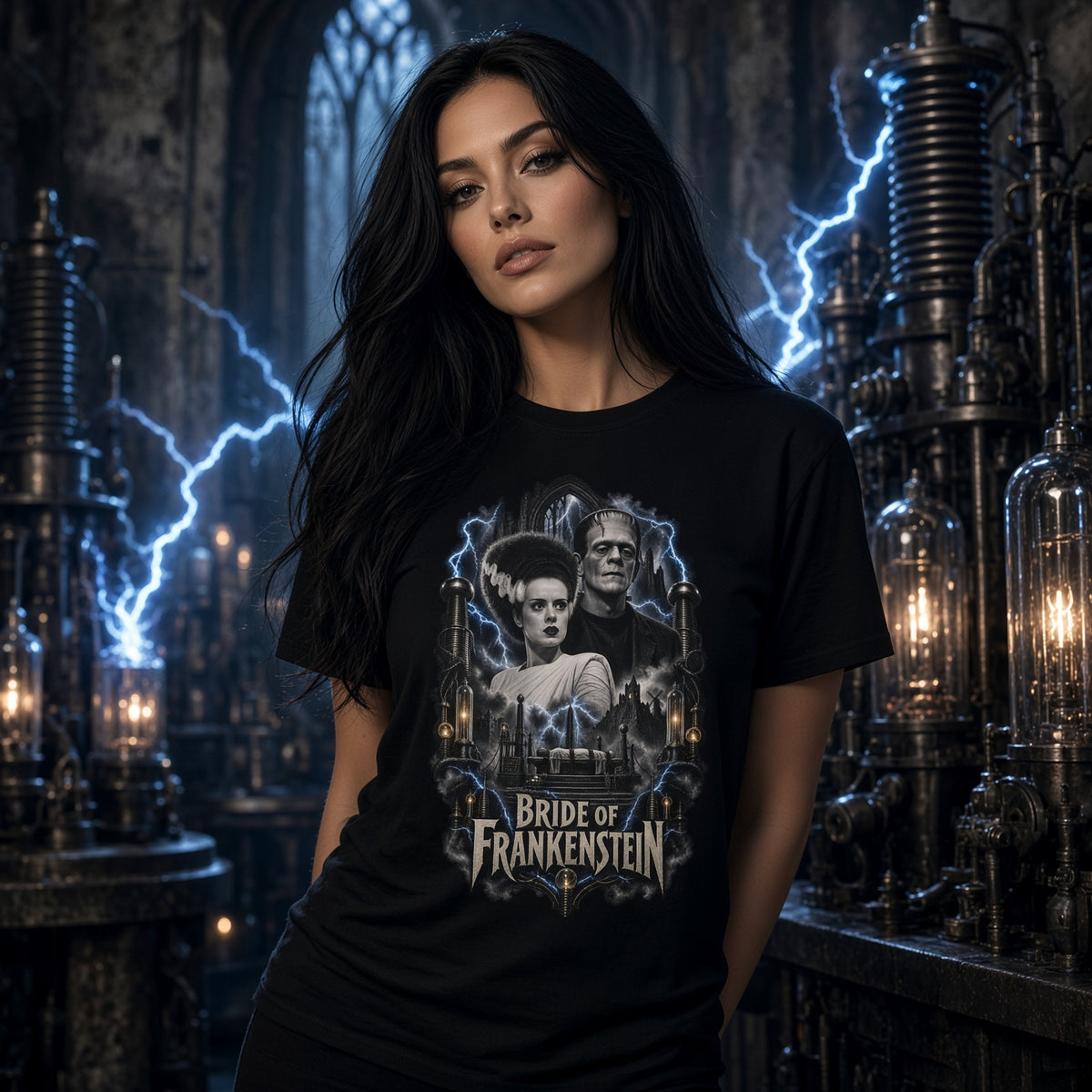 The Bride of Frankenstein Graphic T-Shirt — Classic Horror Movie Tee — view 2