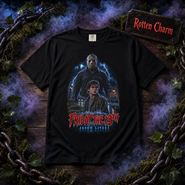 Friday the 13th Graphic T-Shirt — Jason Lives Horror Tee
