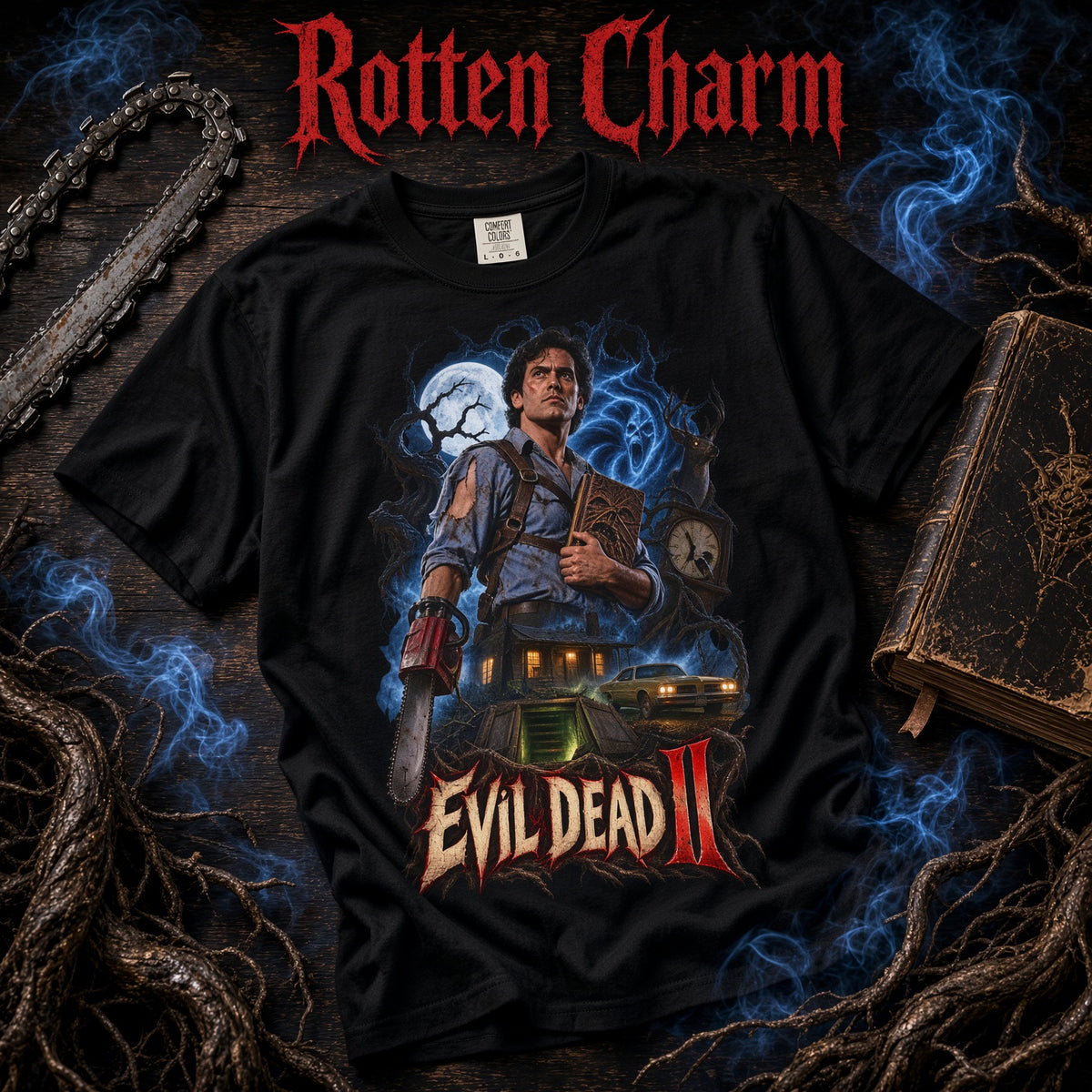 Evil Dead II Graphic T-Shirt — Retro Horror Movie Poster Tee