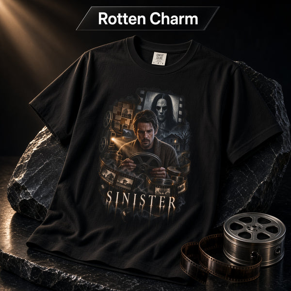 Sinister Horror Movie T-Shirt – Vintage Thriller Graphic Tee