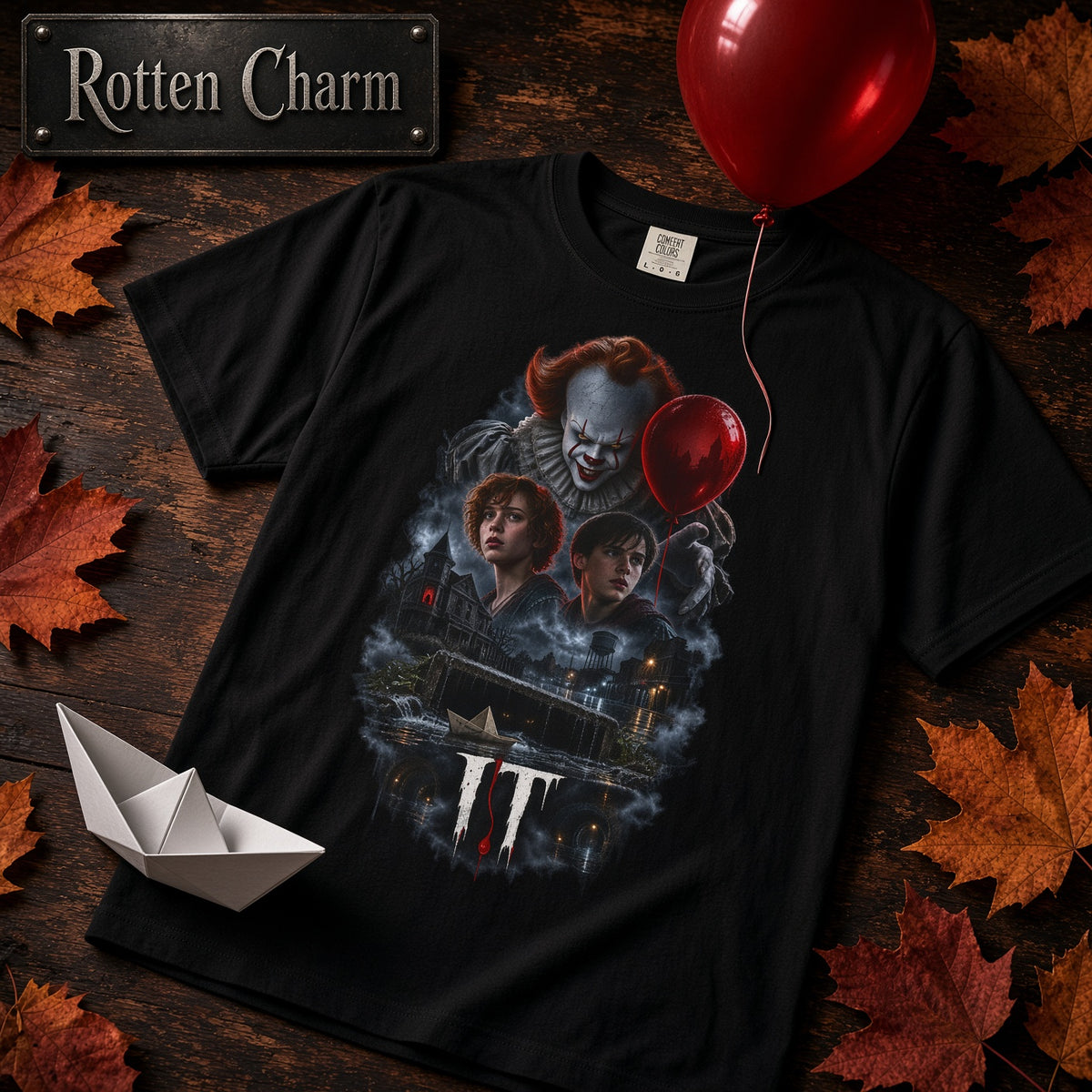 Pennywise Derry T-Shirt – IT Movie Set Horror Graphic Tee