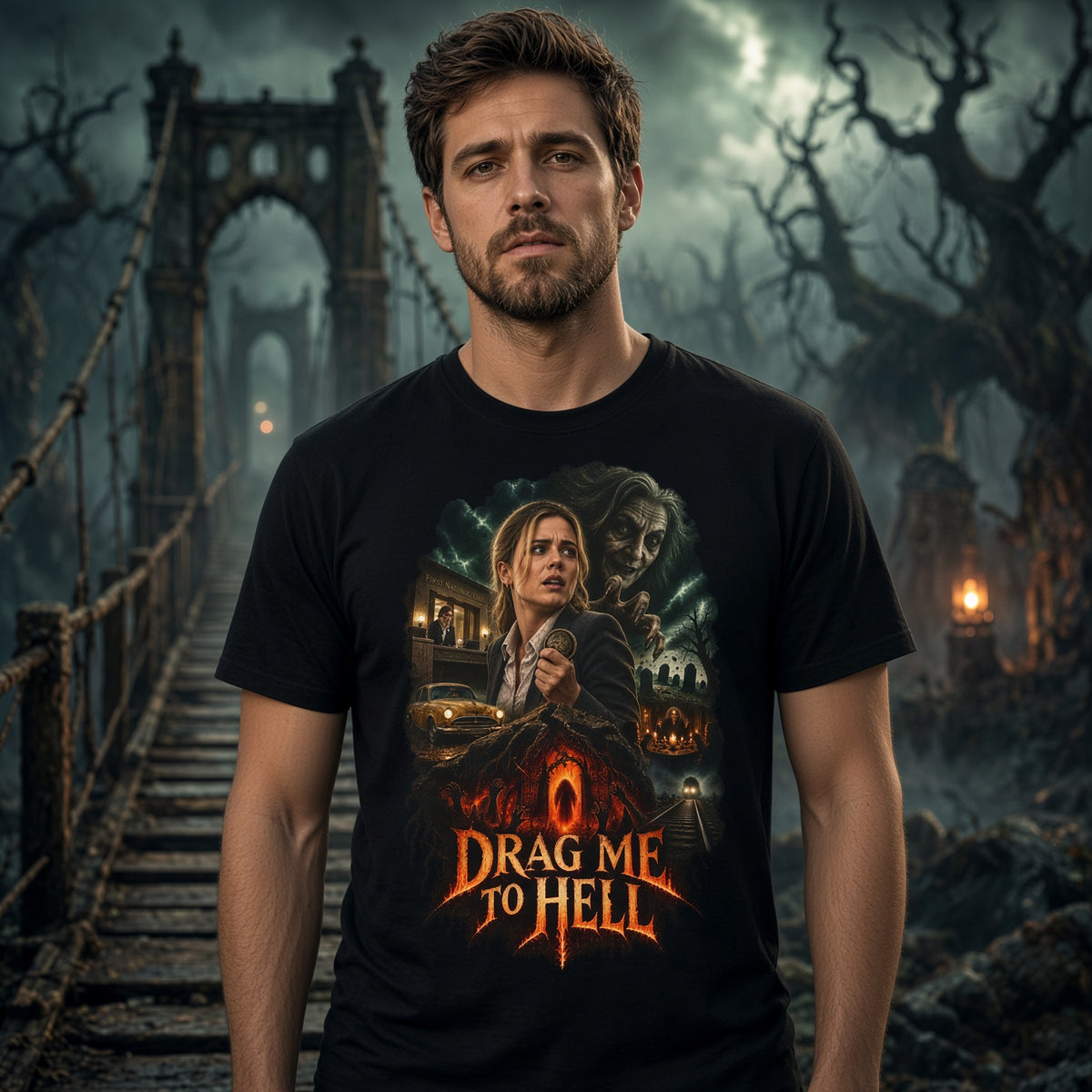 Drag Me to Hell T-Shirt – Retro Horror Movie Graphic Tee — view 3