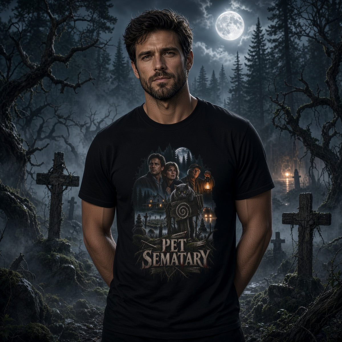 Pet Sematary T-Shirt – Vintage Movie Poster Horror Tee — view 3