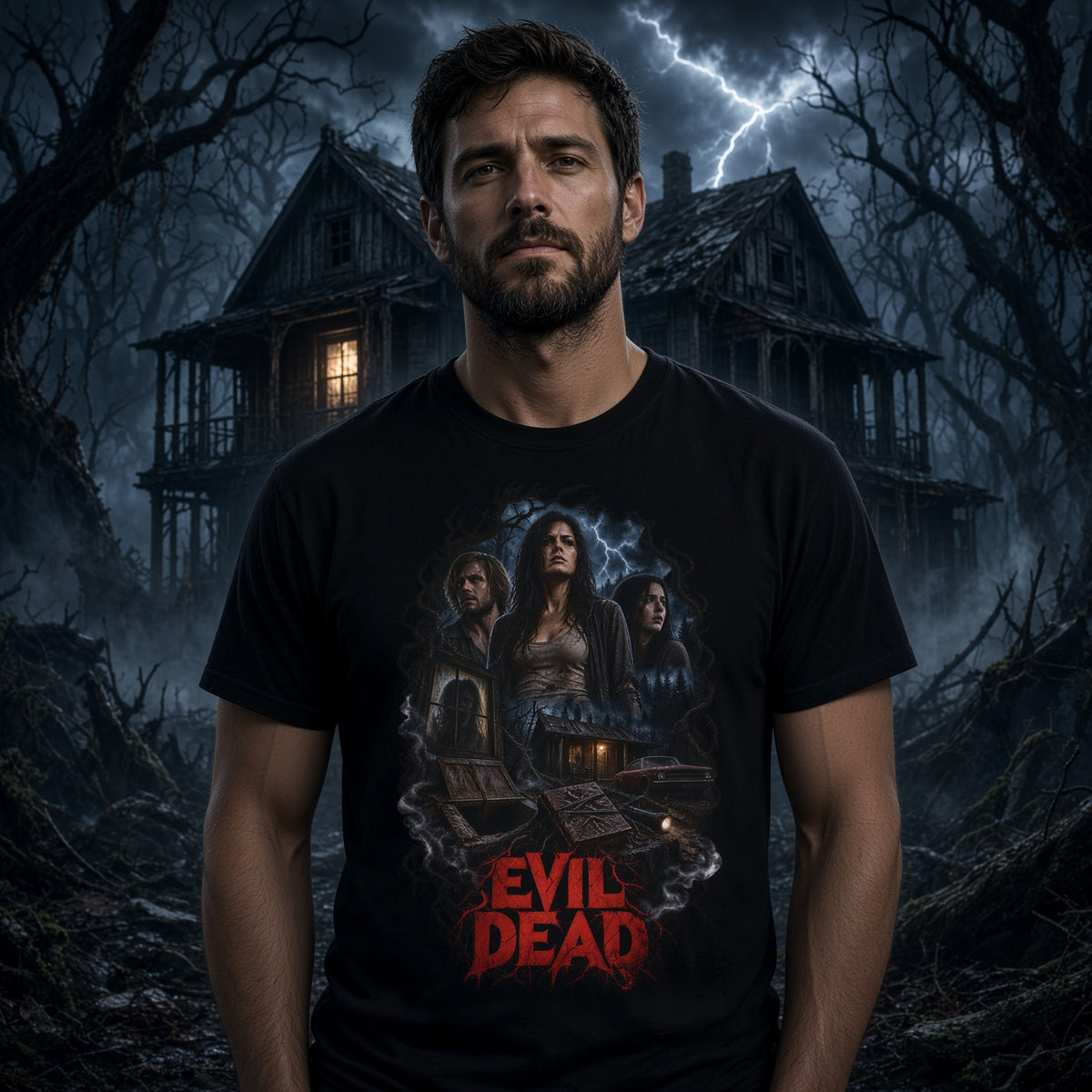 Evil Dead Retro T-Shirt – Classic Cult Horror Movie Graphic Tee — view 3