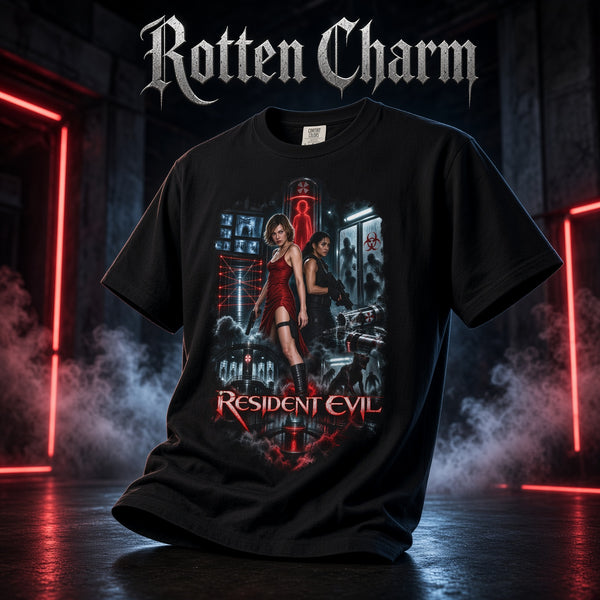 Resident Evil Retro Arcade Horror T-Shirt – Zombie Survival Game Tee