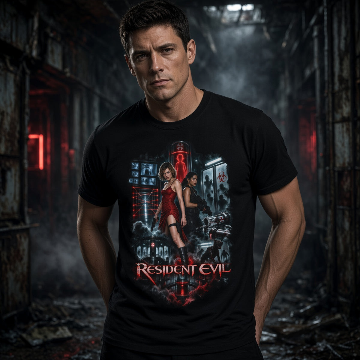 Resident Evil Retro Arcade Horror T-Shirt – Zombie Survival Game Tee — view 3