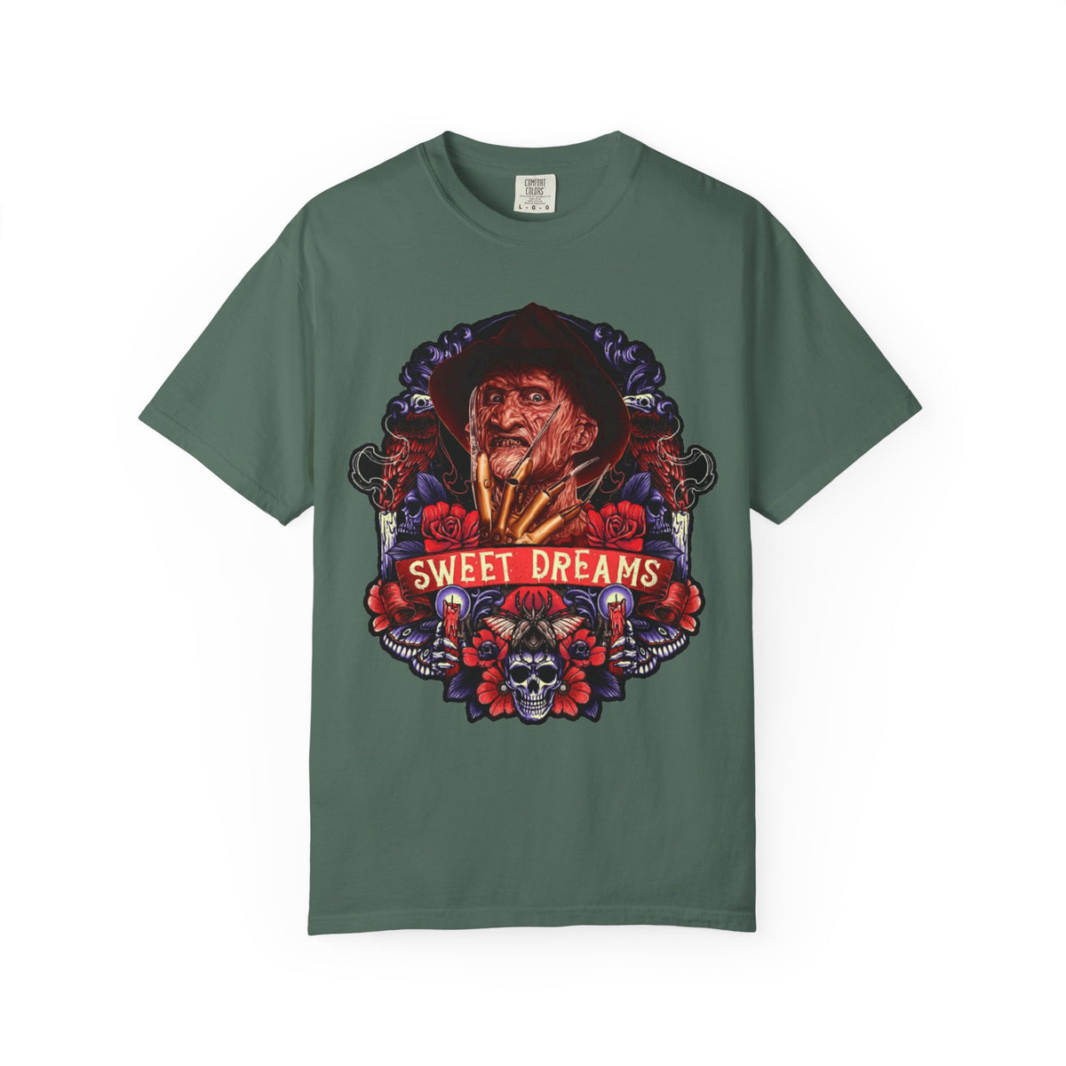 Nightmare On Elm Street Horror Graphic T-Shirt — "Sweet Dreams" Freddy Krueger Retro Tee
