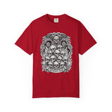 Memento Mori Skull Bouquet T-Shirt | Gothic Skull Stack, Roses
