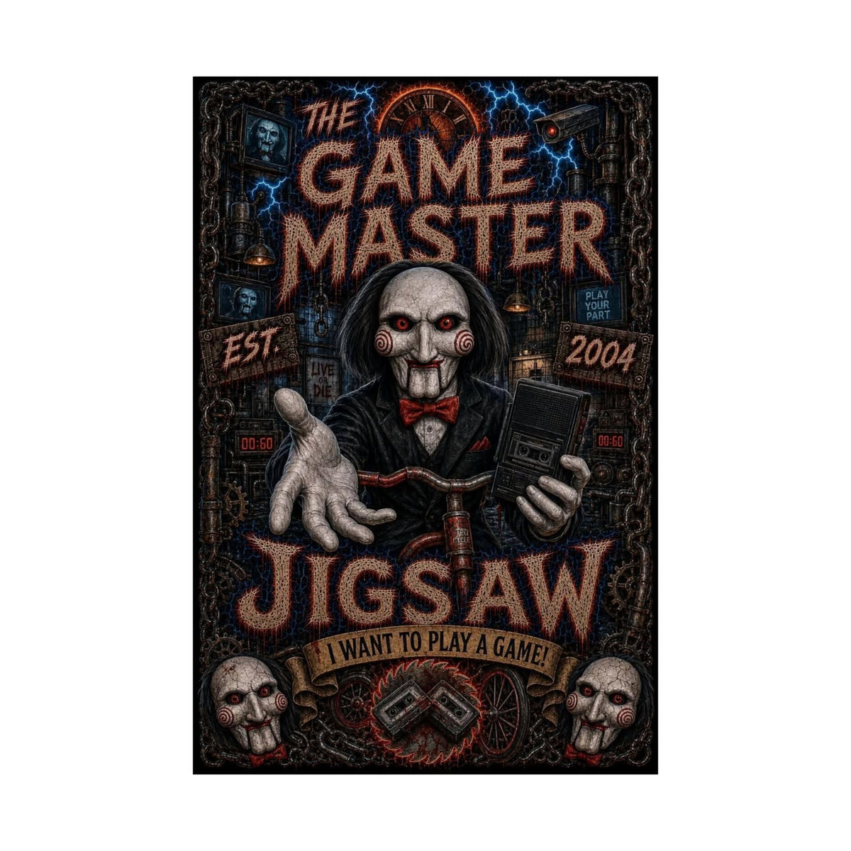 Jigsaw 'The Game Master' Horror Movie Poster - Matte Vertical Poster