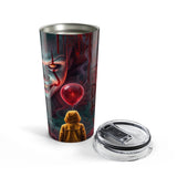 Horror Pennywise Balloon 20oz Tumbler — Stranger-Inspired Scary Movie Travel Cup
