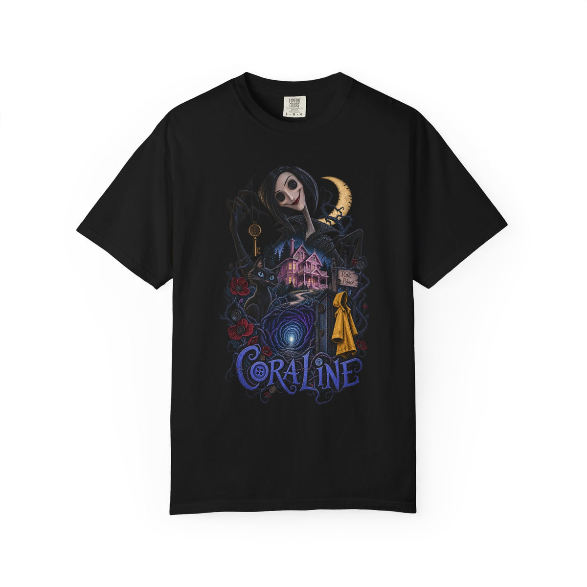 Coraline Inspired Graphic T-Shirt — Dark Fantasy Movie Art Tee