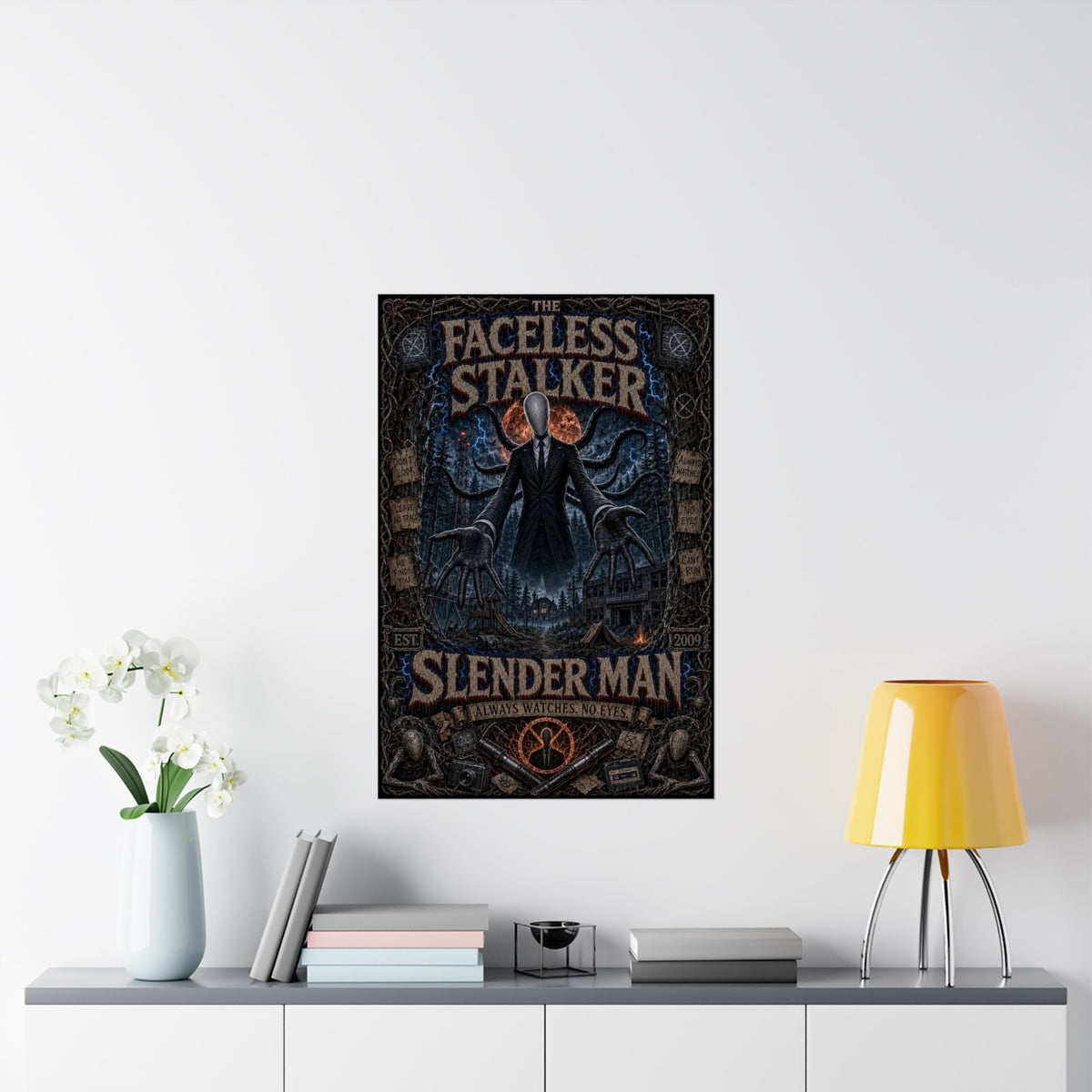 Slenderman Matte Poster — "The Faceless Stalker" Horror Wall Art