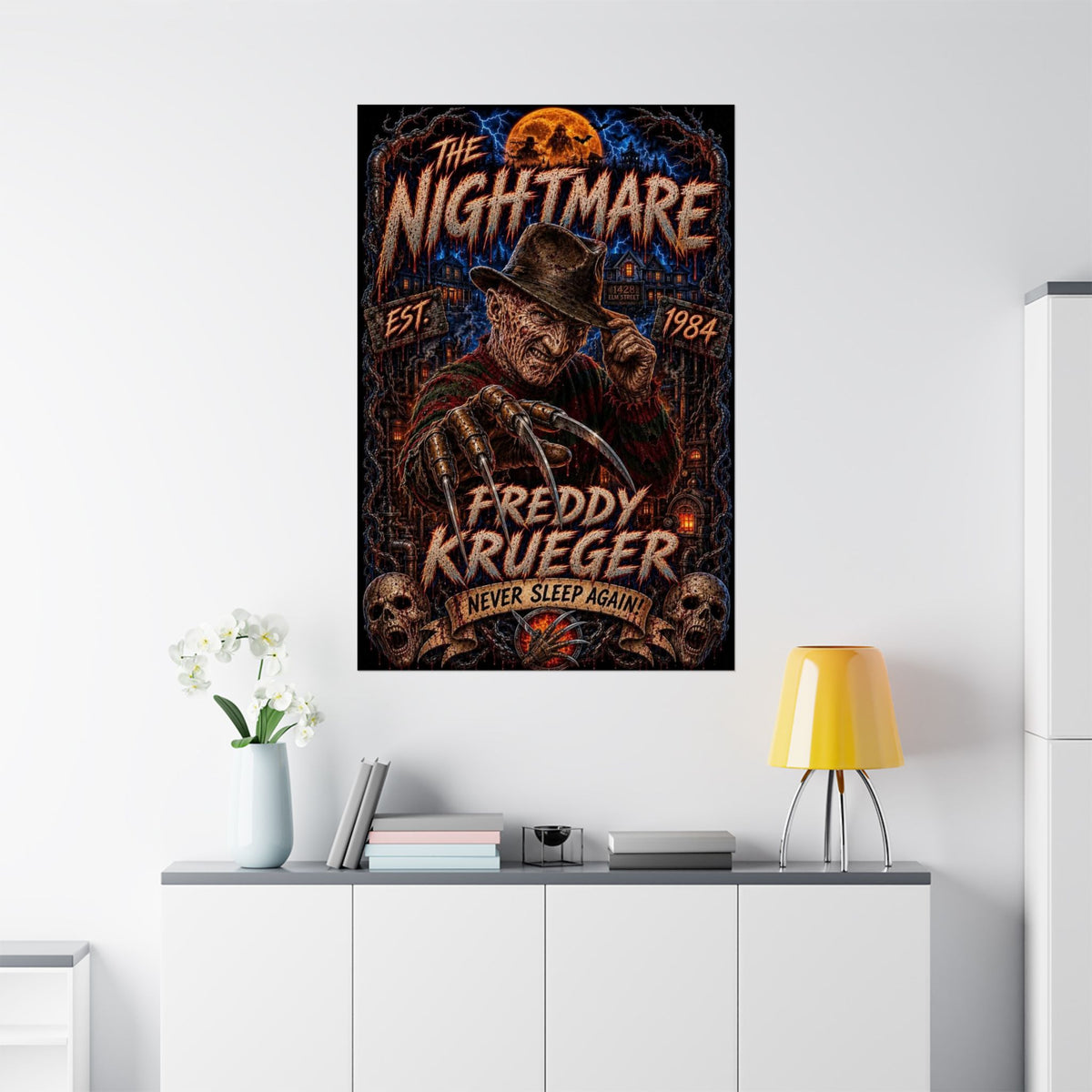 Freddy Krueger 'The Nightmare' Matte Vertical Poster — Horror Movie Wall Art