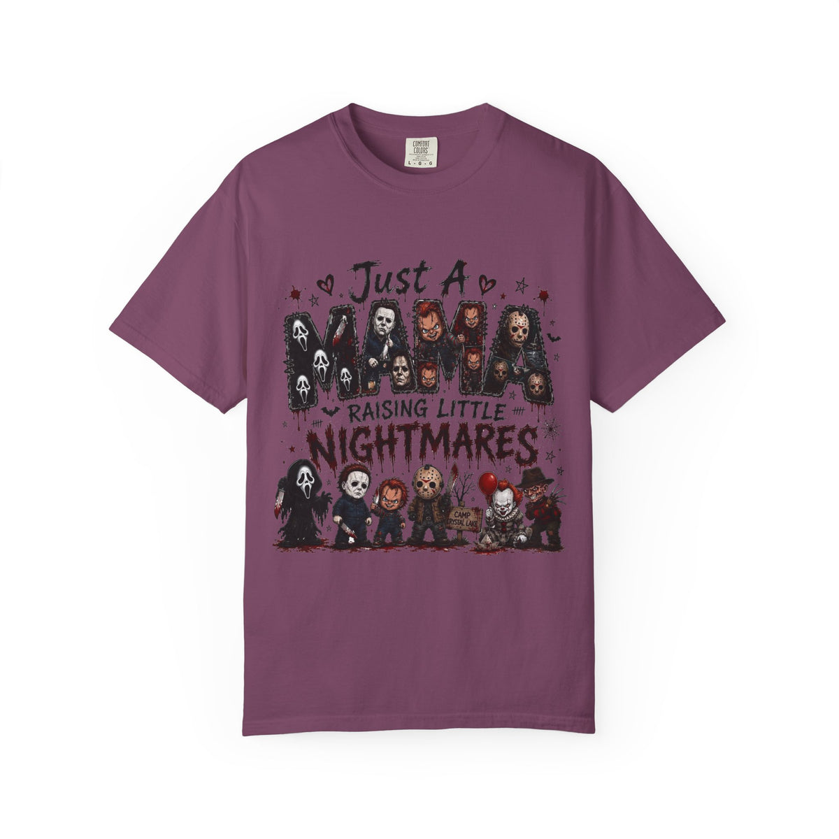 Horror Mama T-Shirt – "Just a Mama Raising Little Nightmares" Tee — view 7