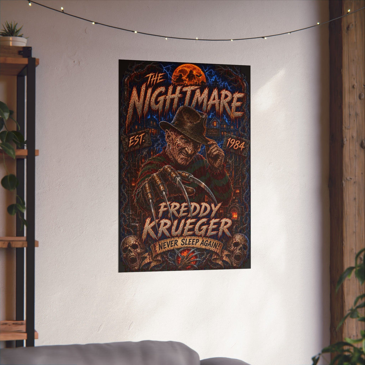 Freddy Krueger 'The Nightmare' Matte Vertical Poster — Horror Movie Wall Art