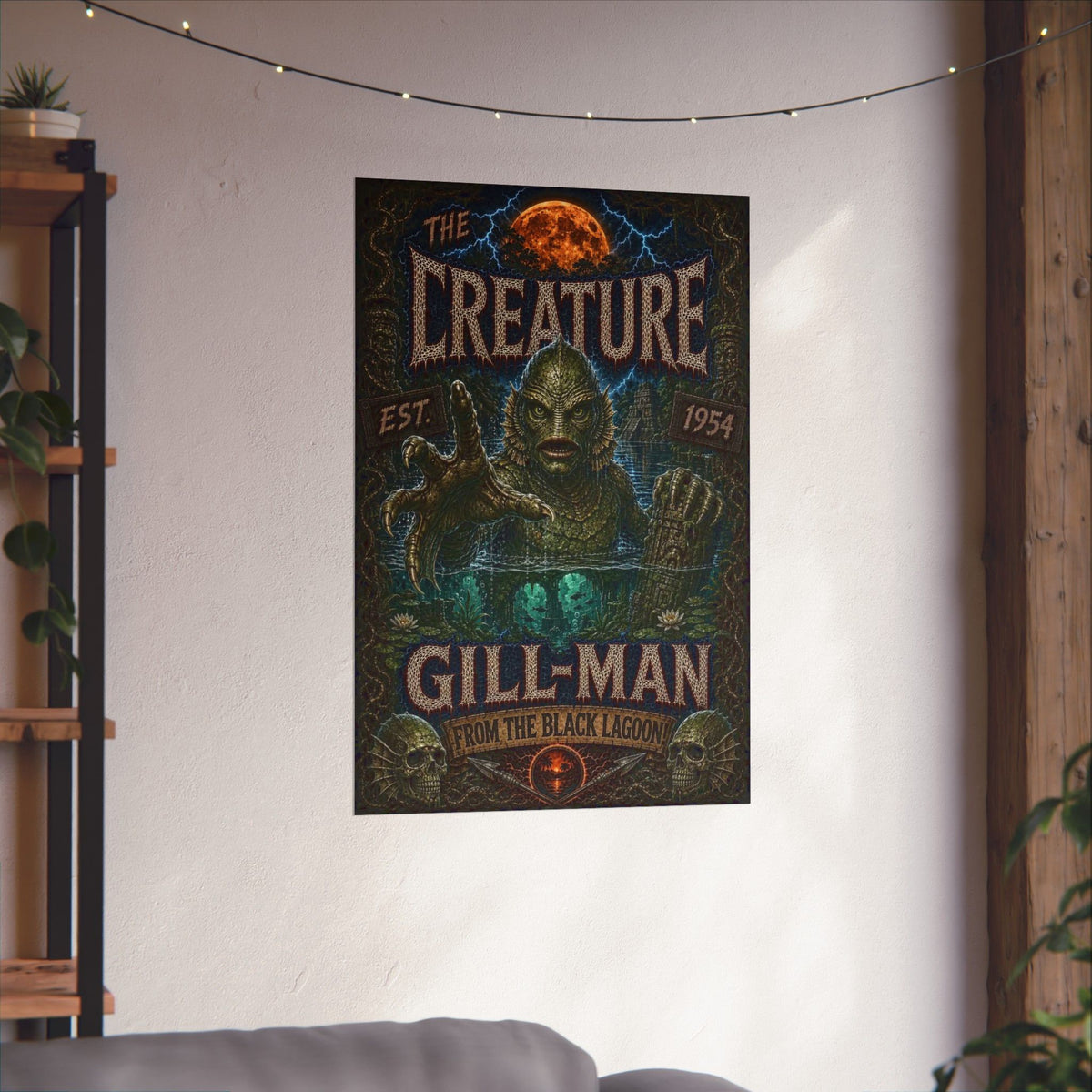 The Creature From The Black Lagoon - Gill-Man Vintage Movie Poster (Matte Vertical Poster)