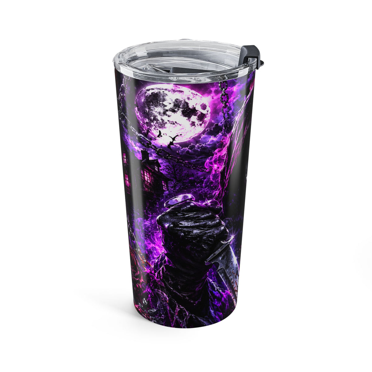 20oz Scream Ghostface — Purple Gothic Horror Travel Cup — view 3