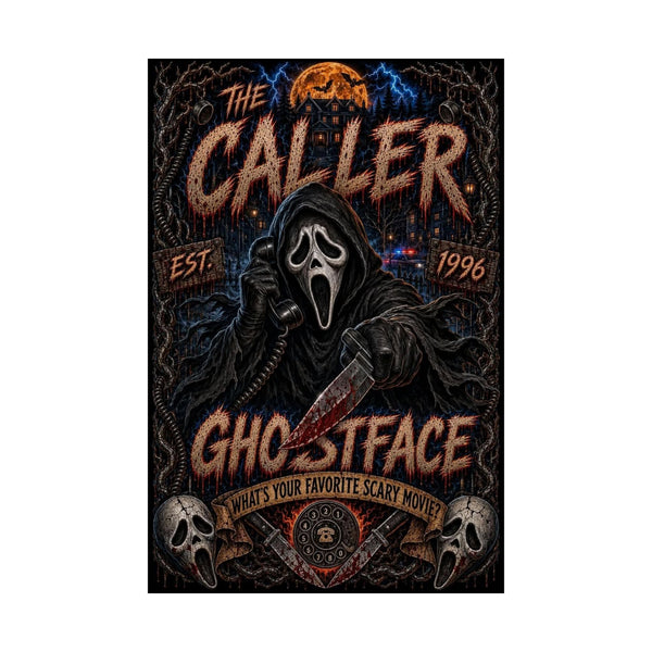 Ghostface 'The Caller' Matte Poster — Horror Movie Scream Mask Wall Art